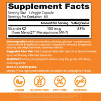 Thumbnail for Doctor's Best Natural Vitamin K2 Mk-7 with MenaQ7, 100mcg Vitamin K2 Supplement Supports Bone Health, Non-GMO, 60 Veggie Capsules