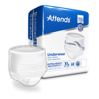 Thumbnail for Attends Care Disposable Pull On Unisex Adult Absorbent Underwear with Tear Away Seams, X-Large, Moderate Absorbency, 4 Bags per Case