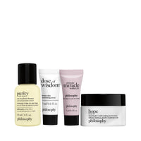 Thumbnail for philosophy 4-pc. skincare icons minis to visibly transform your skin set