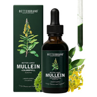Thumbnail for Betterbrand Mullein Drops for Lung Detox - Mullein Leaf Tincture with Chlorophyll - Helps Support Respiratory Health, Alcohol-Free, 1 Month Supply - 60ml
