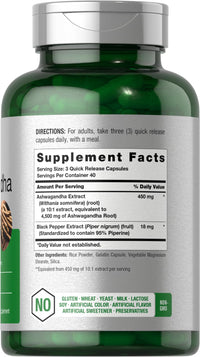Thumbnail for Horbäach Ashwagandha Supplement | Max Strength | 120 Capsules | Non-GMO, Gluten Free