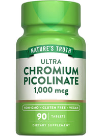 Thumbnail for Nature's Truth Ultra Chromium Picolinate 1000mcg | 90 Tablets | Vegan, Non-GMO & Gluten Free Supplement