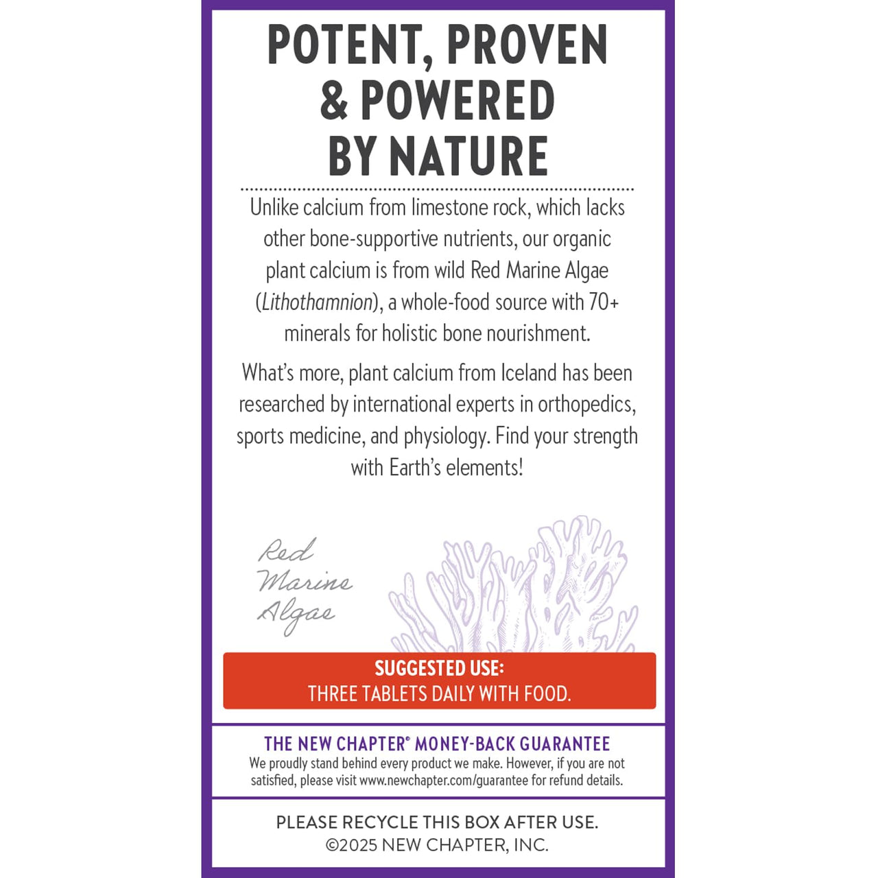New Chapter Calcium Supplement - Bone Strength Plant-Based USDA Organic Calcium with Magnesium, Vitamin D3+K2, for Bone Health & Joint Mobility, Heart Support, 905 mg dose - 60 Slim Tablets