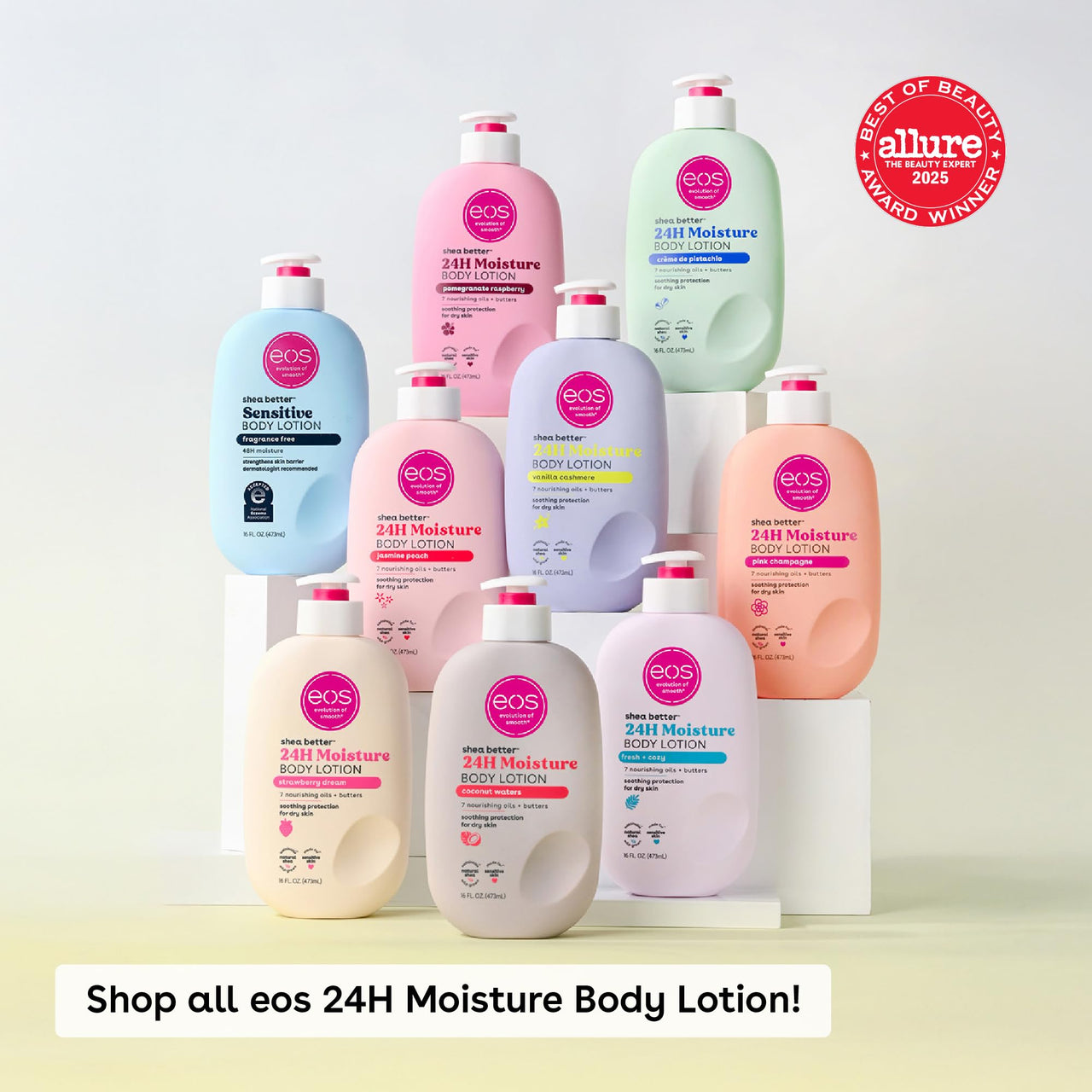 eos 24H Moisture Travel Body Lotion- Fresh & Cozy, Travel Size Essential, Toiletries, Mini Body Lotion, 2.5 fl oz