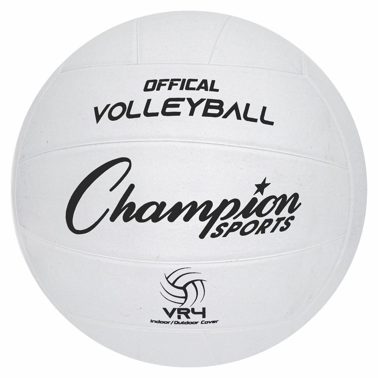 Champion Sports Rubber Volleyball, Official Size, for Indoor and Outdoor Use - Durable, Regulation Volleyballs for Beginners, Competitive, Recreational Play - Premium Volleyball - White, VR4, 1 Set