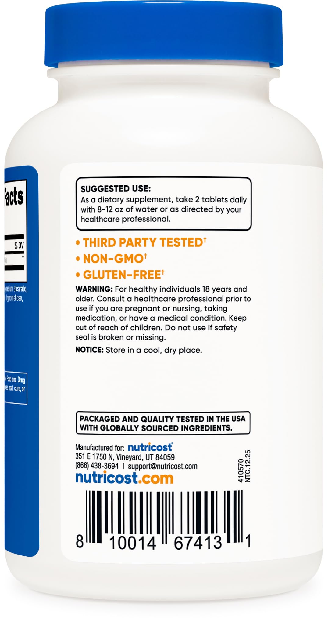 Nutricost L-Citrulline 2500mg Per Serving, 60 Servings, 1250mg Per Tablet, 120 Tabs - Non-GMO and Gluten Free Supplement