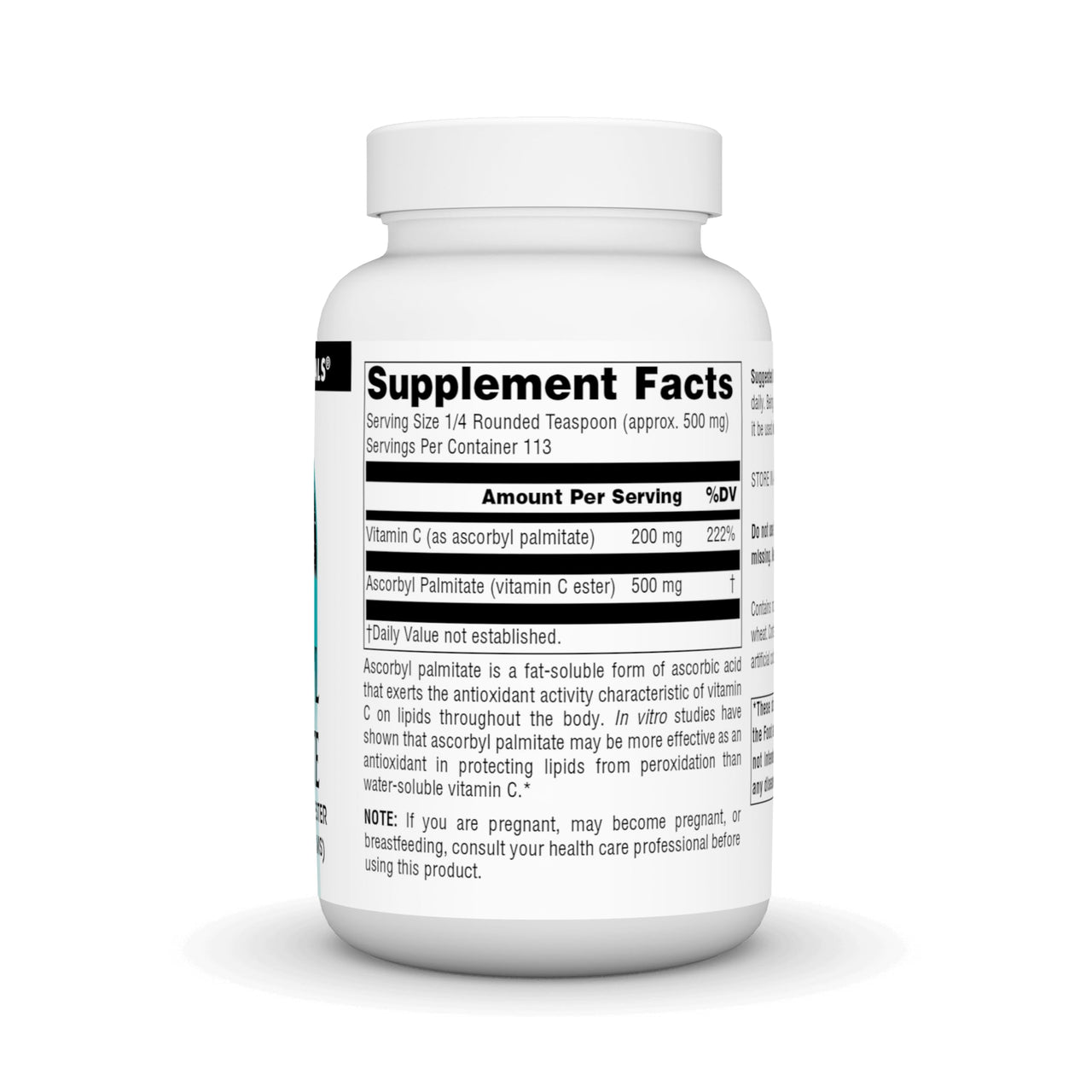 Source Naturals Ascorbyl Palmitate 500mg Powder - Fat-Soluble Vitamin C Ester, Powerful Antioxidant Supplement - 2 oz. Powder