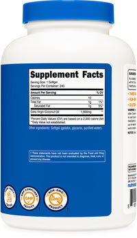 Thumbnail for Nutricost Coconut Oil Softgels (1000mg) 240 Softgels - Extra Virgin Coconut Oil - Gluten Free and Non-GMO