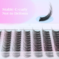 Thumbnail for Self Adhesive Eyelashes Natural Self Adhesive Lash Clusters Pre glued Eyelash Clusters zanlufly No Glue Needed Lashes Wispy C-curly Cluster Eyelash extensions 10-16MM Individual Lashes