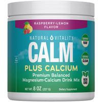 Thumbnail for Natural Vitality Calm Magnesium Plus Calcium 8oz Powder | Raspberry Lemon Flavored Premium Balanced Drink Mix | Non-GMO & Gluten Free Supplement