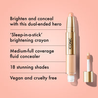 Thumbnail for ICONIC LONDON Radiant Concealer & Brightening Duo | Creamy Liquid + Brightening Crayon Dual Ended Concealer, Cruelty Free, Vegan Makeup (Cool Fair) 0.08 oz