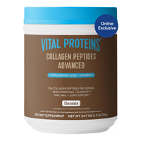 Thumbnail for Vital Proteins Collagen Peptides Advanced, Hydrolyzed Peptides with Hyaluronic Acid and Vitamin C - Chocolate Flavor Powder, 24.7oz