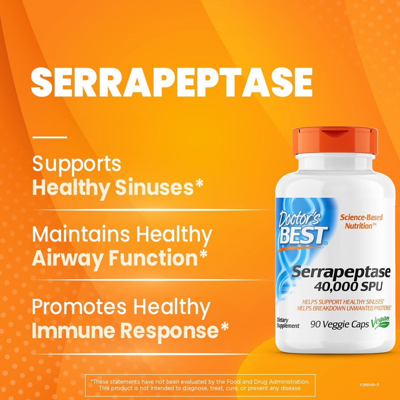 Doctor's Best, Serrapeptase, 40,000 SPU, 90 Veggie Caps