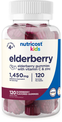 Thumbnail for Nutricost Kids Elderberry Gummies (50mg) with Zinc & Vitamin C 120 Gummies - Gluten Free, No Corn Syrup