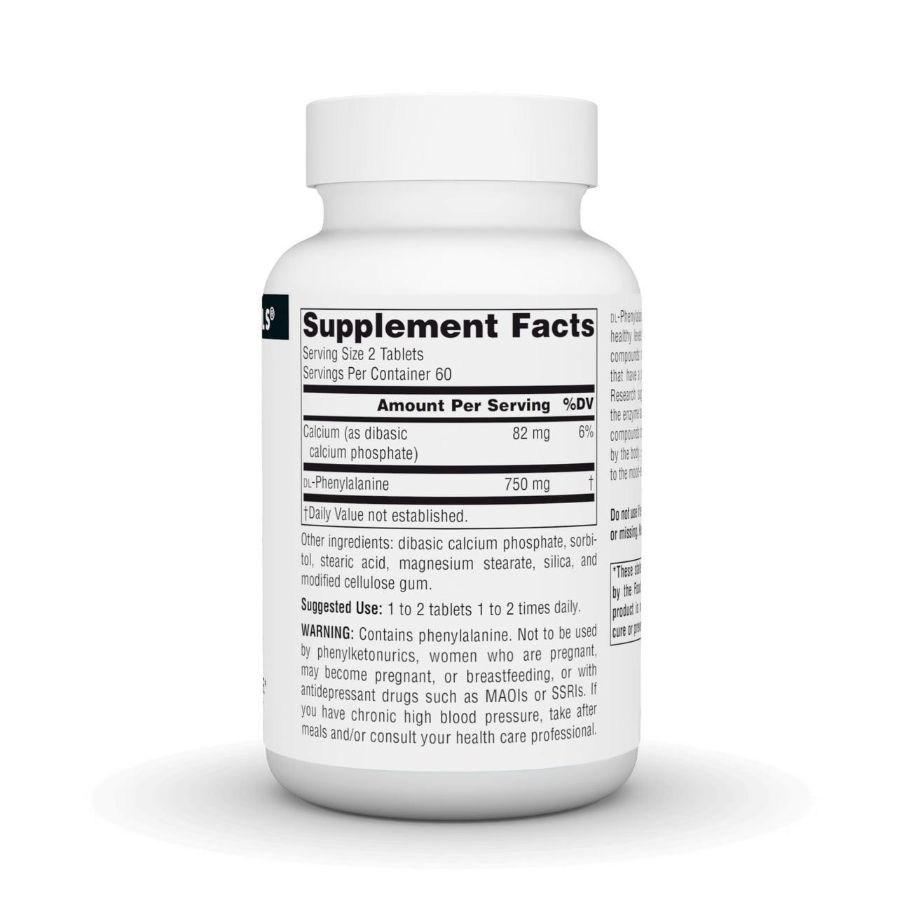 Source Naturals DLPA DL-Phenylalanine, Supports an Alert State* - 375 mg -120 Tablets