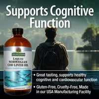Thumbnail for Nature's Answer Cod Liver Oil Liquid Supplement, 16-Fluid Ounces | Promotes a Healthy Heart & Brain | Cognitive and Cardiovascular Support | Great Tasting (Pack of 1)