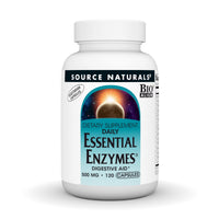 Thumbnail for Source Naturals Essential Enzymes 500mg Bio-Aligned Multiple Enzyme Supplement Herbal Defense for Digestion, Gas, Constipation & Bloating Relief - Supports Immune System* - 120 Vegetarian Capsules