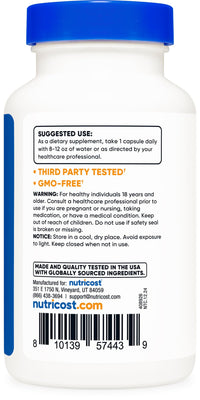 Thumbnail for Nutricost Lactase Enzyme Complex 3,000 FCC ALU, 120 Vegetarian Capsules - Non-GMO, Gluten Free, 120 Servings