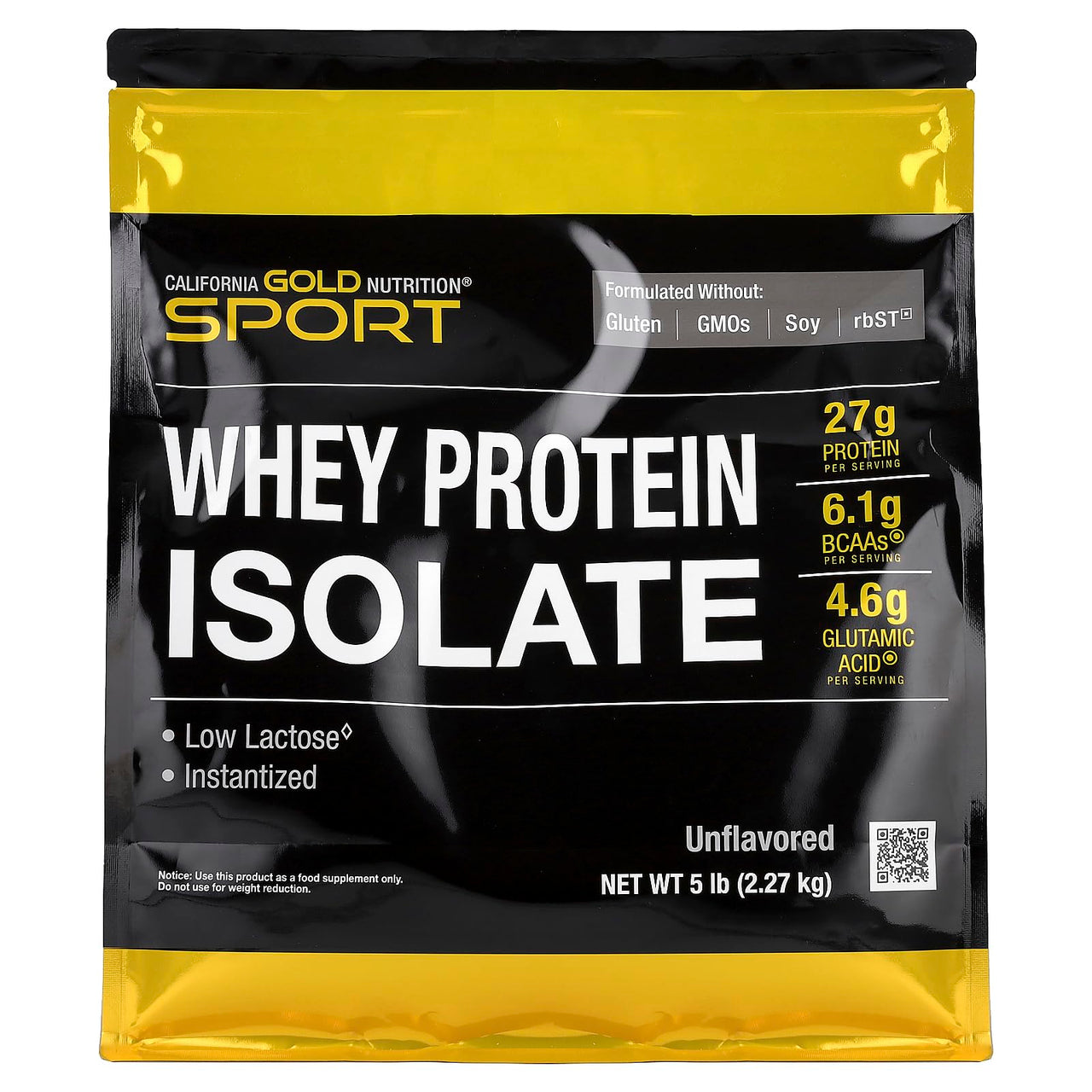 California Gold Nutrition, 100% Whey Protein Isolate, Unflavored, 5 lb (2.27 kg)