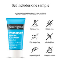 Thumbnail for Neutrogena Hydro Boost Water Gel, Hyaluronic Acid Facial Moisturizer for Normal to Oily Skin, Hydrating Face Moisturizer, 1.7 fl. oz + Trial Size Hydro Boost Facial Cleanser, 0.5 fl. oz