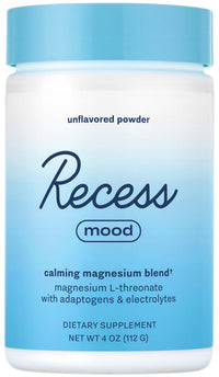 Thumbnail for Recess Mood Powder, Calming Magnesium L-Threonate Blend with Passion Flower, L-Theanine, Electrolytes, Magnesium Calm Support Powder Supplement - Unflavored 28 Serving Tub