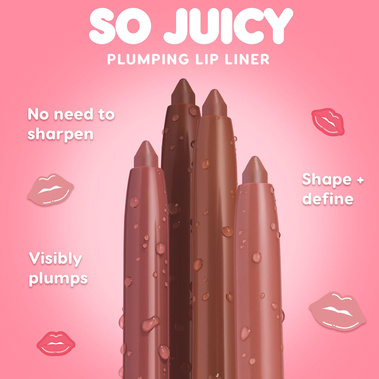 ColourPop So Juicy Plumping Lip Liner with Peptides - Long Lasting Lip Liner for Visibly Plumped & Shaped Lips - Enriched with Smoothing Ceramides & Peppermint - ETA (0.01 oz)