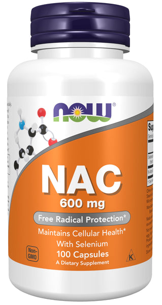 NOW Supplements, NAC (N-Acetyl Cysteine) 600 mg with Selenium 100 Capsules