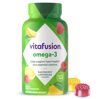 Thumbnail for Vitafusion Omega-3 Gummy Vitamins, Berry Lemonade Flavored, Heart Health Vitamins(1) With Omega 3 EPA/DHA and Vitamins A, C, D and E, America’s Number 1 Vitamin Brand, 60 Day Supply, 120 Count
