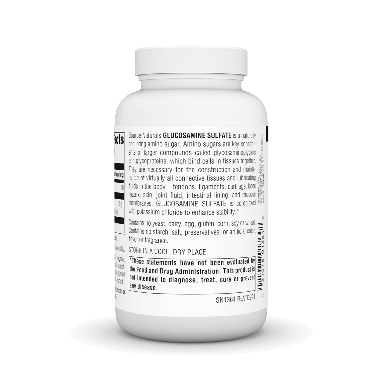 Source Naturals Glucosamine Sulfate, Sodium-Free Powder for Joint Support - 8 oz Powder