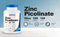 Thumbnail for Nutricost Zinc Picolinate 50mg, 120 Vegetarian Capsules - Gluten Free and Non-GMO
