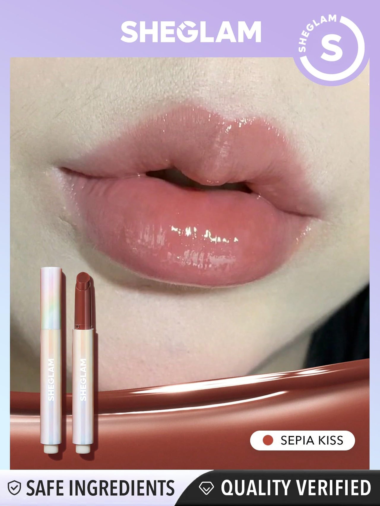 SHEGLAM PoutPerfect Moisturizing Solid Lip Gloss Non Sticky Lipstick with Coconut Oil - Sepia Kiss