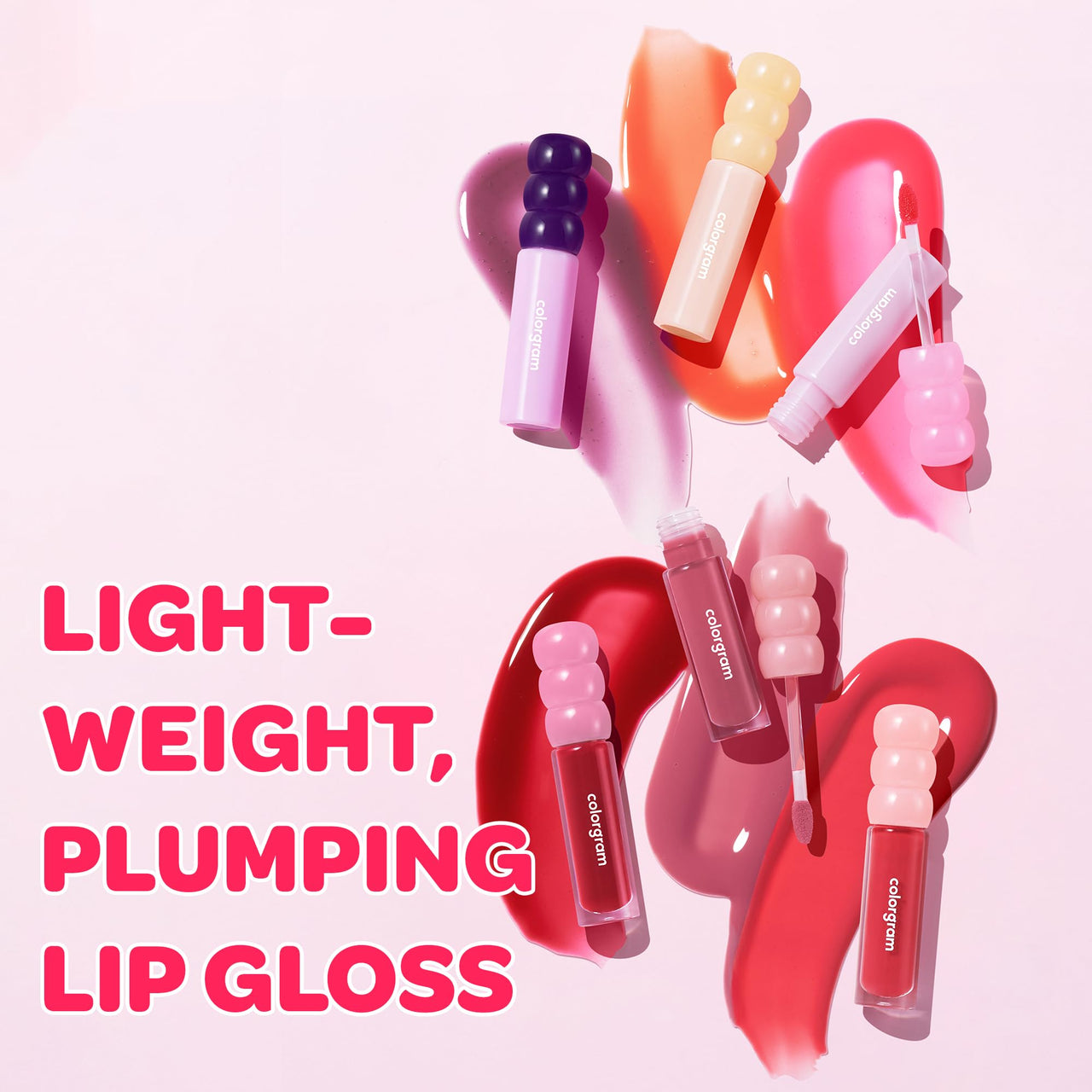 COLORGRAM FRUITY GLASS GLOSS 03 GIGGLE STRAWBERRY | Non-Sticky Glossy Lip Tint with Glass-Like Shine | Long-Lasting Hydrating Lip Gloss for Smooth & Plump Lips