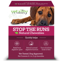 Thumbnail for Vetality Stop The Runs | Dog Anti Diarrhea Medicine | 6 Count Chewable | Chicken Flavor
