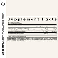 Thumbnail for Codeage Liposomal L-Methylfolate 5-MTHF+ - Active Vitamin B9, Methylcobalamin B12, Betaine TMG, B6-2-Month Supply Multivitamins - Liposomal Delivery - Bioavailable B-Vitamin Complex - 60 Capsules