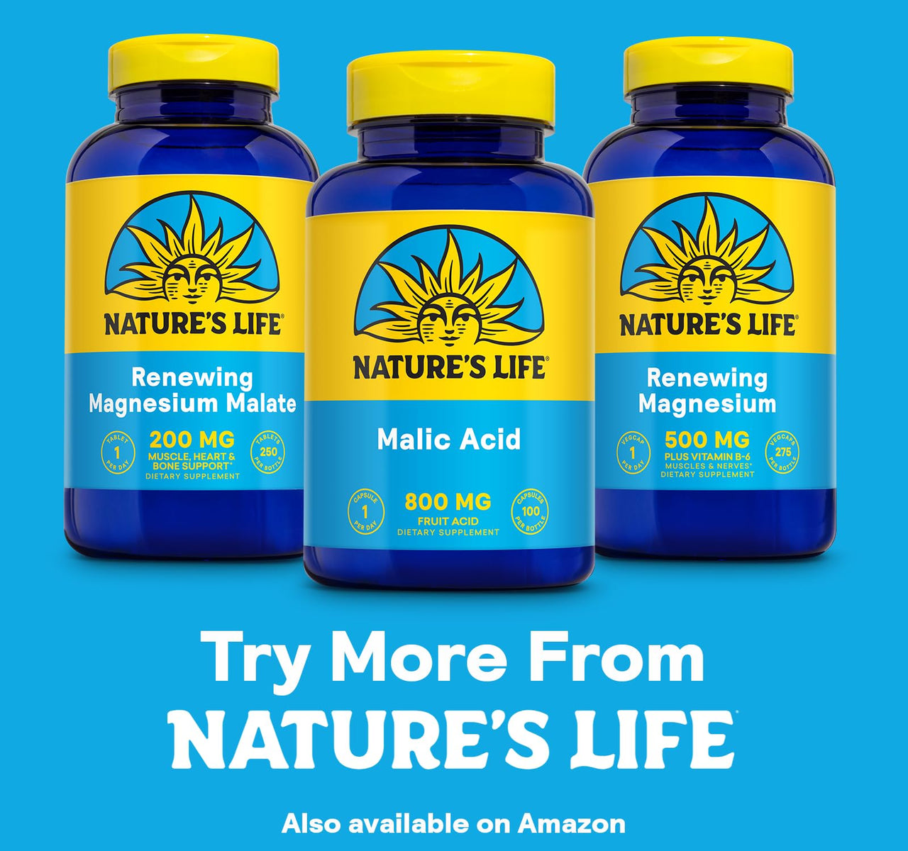Nature's Life Malic Acid 800 mg | Chelating Agent May Help Support Energy & Muscle Comfort | No Gluten, Non-GMO | 100 Count