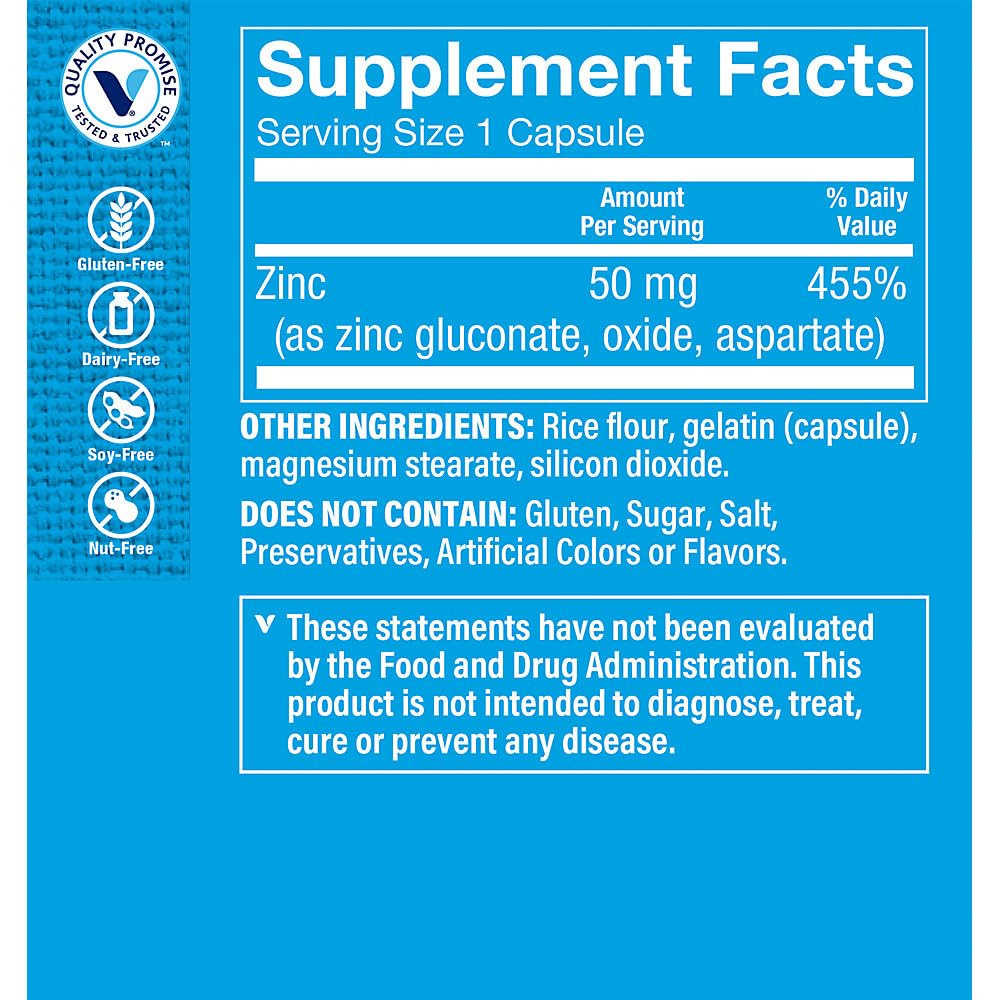 The Vitamin Shoppe Zinc 50mg per Serving (300 Capsules)