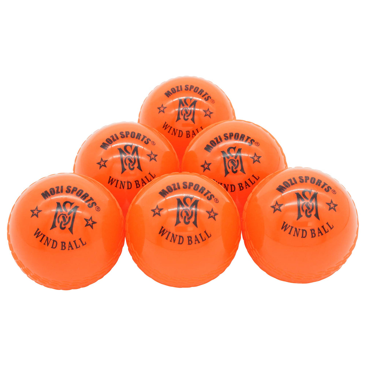 Mozi Sports Wind Cricket Balls - Indoor & Outdoor Soft Training Cricket Ball for Coaching Practice (Orange)