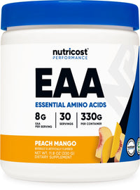 Thumbnail for Nutricost EAA Powder 30 Servings (Peach Mango) - Essential Amino Acids - Non-GMO, Gluten Free, Vegetarian Friendly