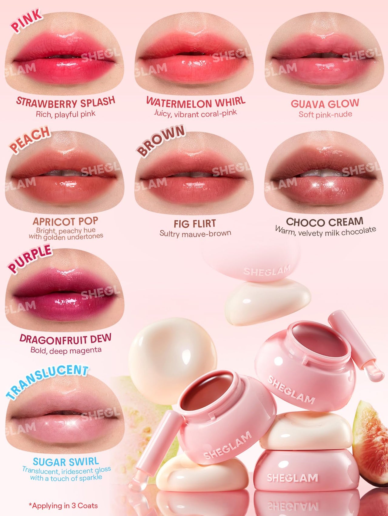 SHEGLAM Hydra Jelly Pocket Lip Jam Hydrating Nourishing Lip Gloss Moisturizing Lip Makeup-Choco Cream