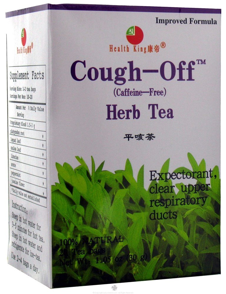 Health King Cough-Off Herb Tea, Teabags, 20-Count Box (Pack of 4)