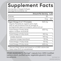 Thumbnail for Sports Research® Vegan Omega 3-6-7-9 - 1200 mg of Multi-Spectrum Omega Fatty Acids Certified Non-GMO Formula with Sea Buckthorn & Borage Oil - 90 Veggie Softgels