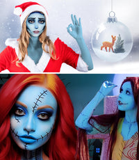 Thumbnail for Go Ho Light Blue Face Body Paint Stick,Water Based Washable Pale Blue Face Paint Stick,Full-coverage Cream Blue Body Paint for Halloween Costumes Cosplay SFX Ghost Bride Sally Makeup