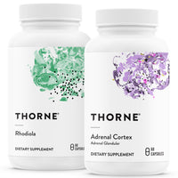 Thumbnail for THORNE - Adaptogen & Adrenal Support Bundle - Natural Solutions for Coping with Stress - Rhodiola and Adrenal Cortex - 60 Servings