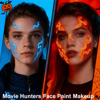 Thumbnail for MEICOLY Neon Face Paint,UV Blacklight Glow Face Paint,8 Bright Colors Neon Fluorescent Rave Body Paint Palette,Water Activated Eyeliner,Water Based Glow In The Dark Halloween Washable for Kids Adults
