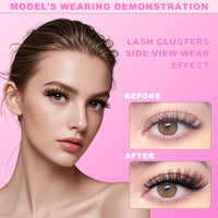 Thumbnail for Lash Clusters Wispy 80D Eyelash Clusters D Curly 12-20MM Mix Length Cluster Eyelash Extensions Thick Volume Individual Lashes Clusters DIY Eye Lash Extension 3D Eyelashes Clusters at Home By MOONKALI