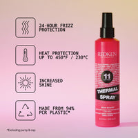 Thumbnail for Redken Thermal Spray 11 Low Hold For All Hair Types - Provides a Smooth, Silky & Frizz-Free Blow-Dry Finish while Protecting Against Heat Damage