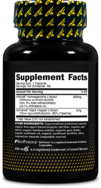 Thumbnail for Primaforce KSM-66 Ashwagandha Root Extract (600mg) 60 Veggie Capsules - 5% Withanolides with BioPerine