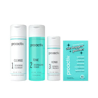 Thumbnail for Proactiv 3 Step Acne Treatment w/ Pimple Patches - Benzoyl Peroxide Face Wash, Repairing Acne Spot Treatment for Face and Body, Exfoliating Toner - 90 Day Complete Acne Skin Care Kit + Pimple Patches