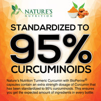 Thumbnail for Turmeric Curcumin Supplement - 95% Curcuminoids with Organic Turmeric & Ginger, BioPerine Black Pepper Extract for Best Absorption, Natural Vegan Joint Support, Non-GMO, Bottled in USA - 240 Capsules