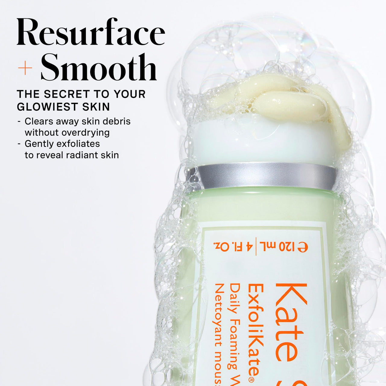 Kate Somerville ExfoliKate Cleanser – Daily Exfoliating Foaming Face Wash – Clinically Formulated Glycolic Acid and Lactic Acid Gentle Facial Scrub, 4 Fl Oz